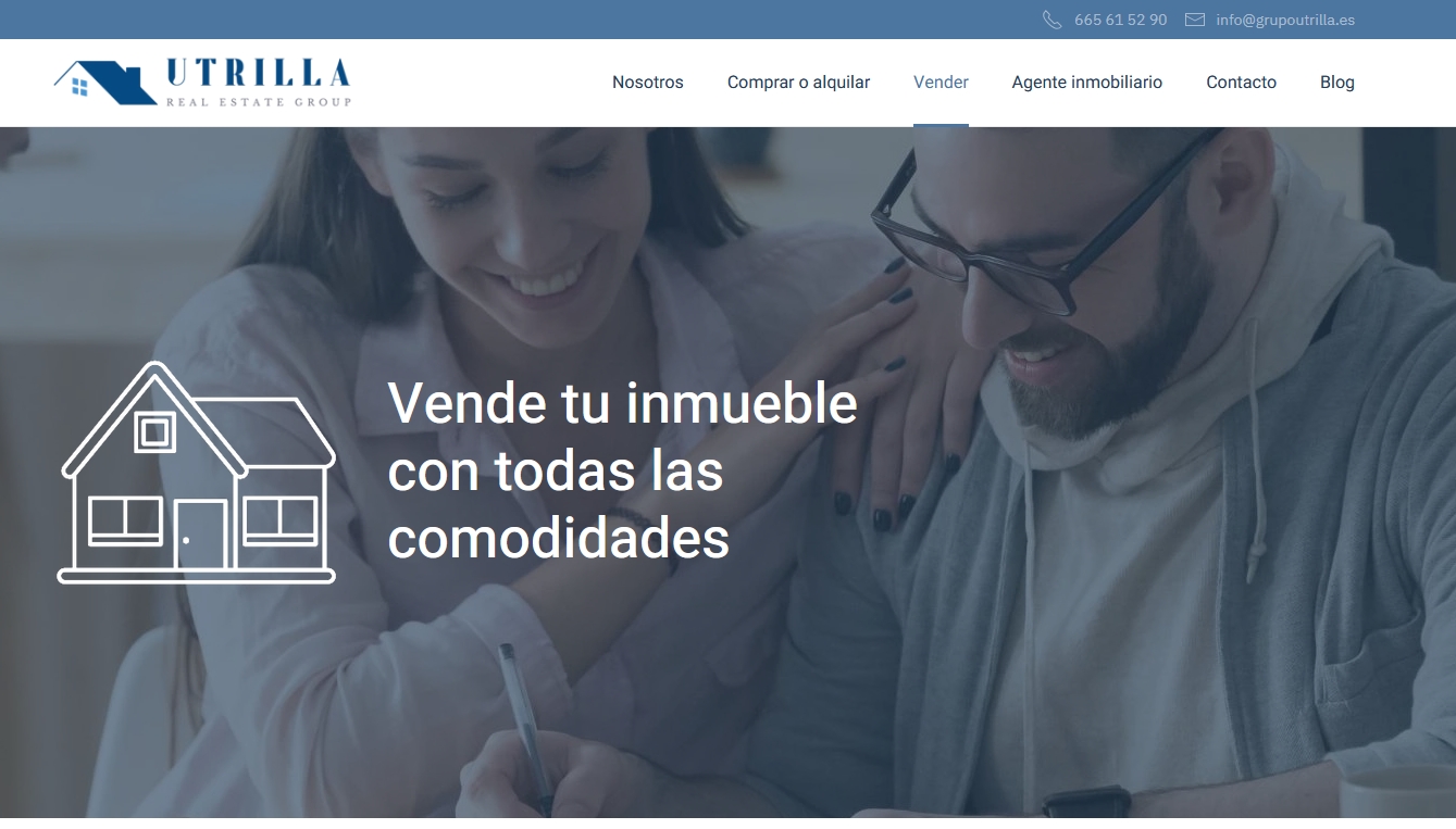 Página web para Grupo Utrilla servicios inmobiliarios con sede en Oviedo